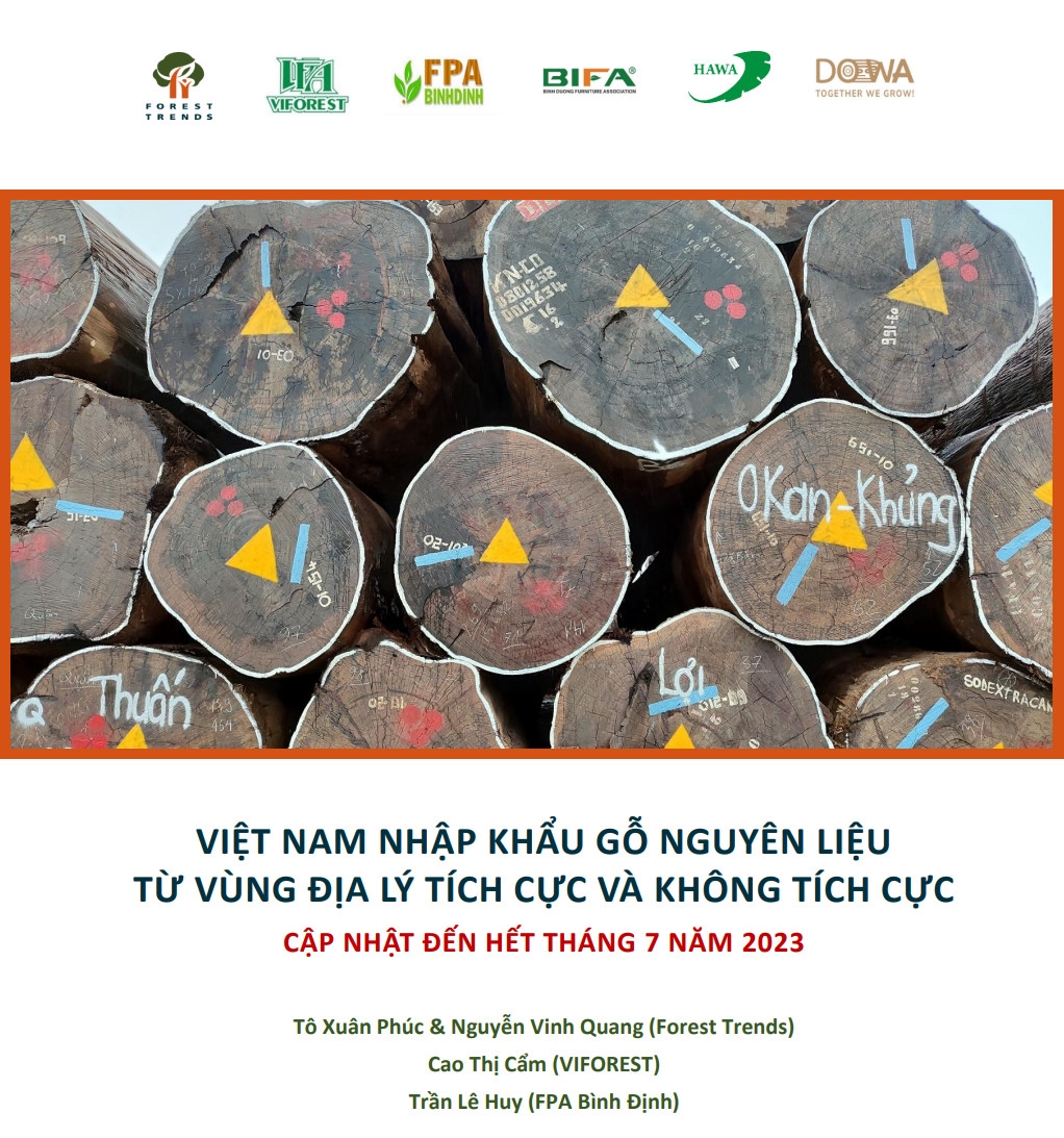 Việt Nam nhập khẩu gỗ nguyên liệu từ vùng địa lý tích cực và không tích cực
